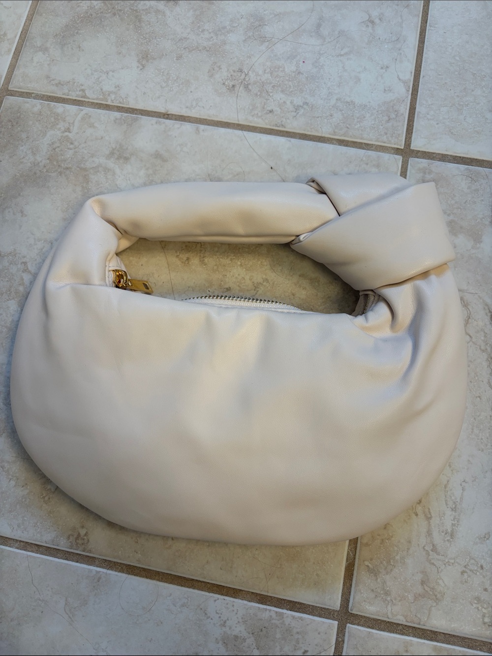 Melie Bianco Cream Padded Handle Shoulder Bag